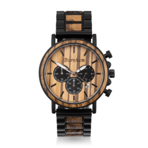 men's luxury chronograph wooden watch